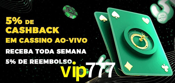Promoções do cassino ao Vivo vip777